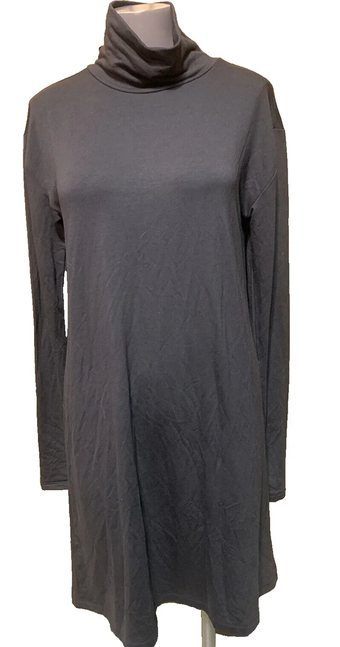 Ann Taylor LOFT Gray Turtleneck Dress Size Medium Office Preppy Cottage Core